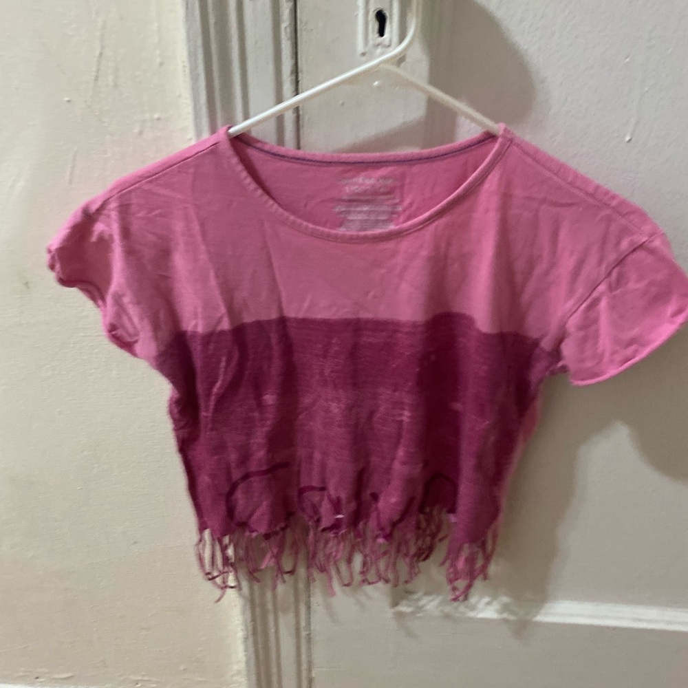 Pink Calvin Klein Fringe Crop Top
